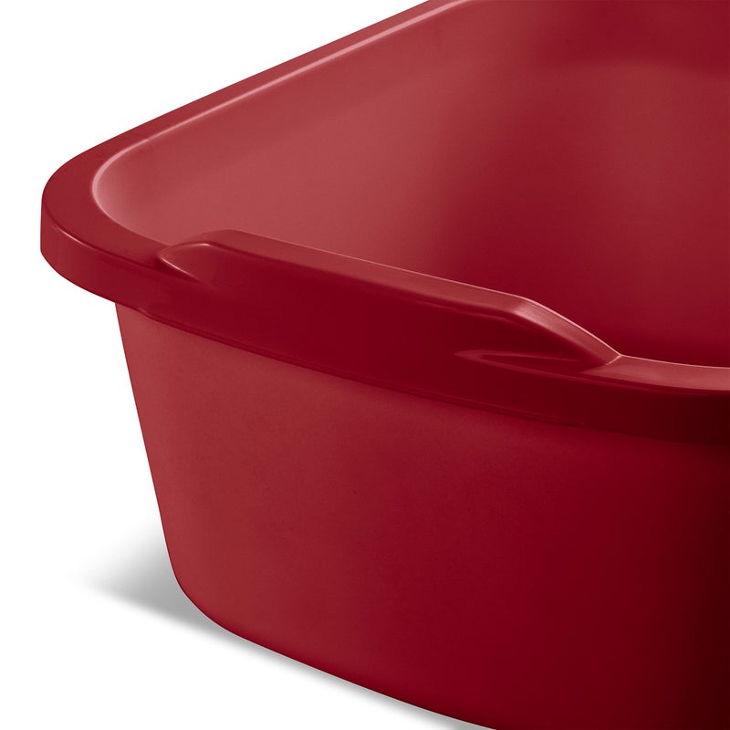 Sterilite 12 Qt Dishpan, Bin Ideal for Soaking and Cleaning Dirty Dishes in the Kitchen Sink, Red, 8-Pack - Image 5